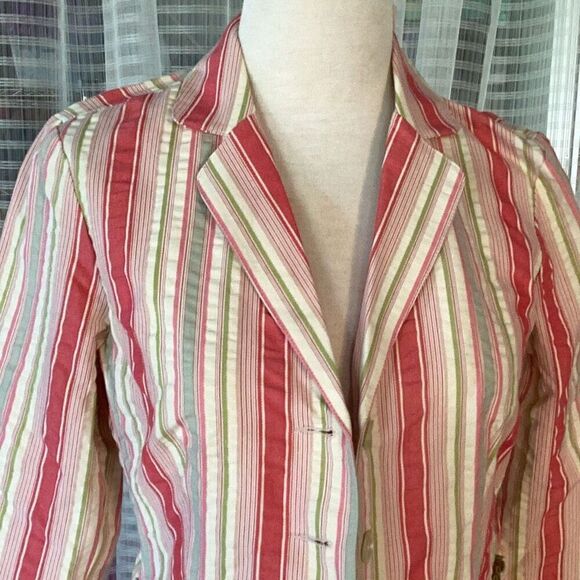 NWT CAbi Seersucker Striped Blazer Jacket Women’s 6 “An American In Paris” - Picture 3 of 10